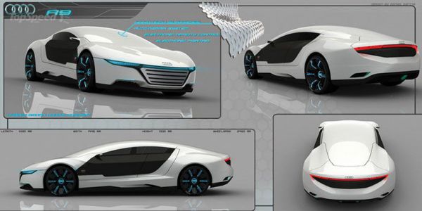 Audi A9 Koncept. Auto ktoré sa samo opraví a mení farbu.