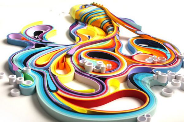 Nádherná 3D paierová ryba vytvorená z papiera.