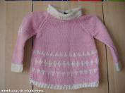 Ružový pletený pulover