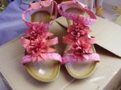Ružové sandále s kvetmi