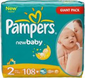 Pampers 2 (3-6kg) 108ks