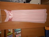 Dlhé ružové šaty s mašľou