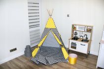 Žltý cik-cak teepee stan