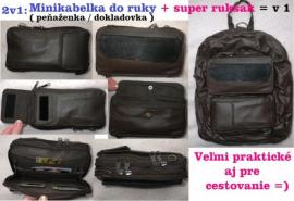 Hnedý ruksak +minikabelka (1/4)