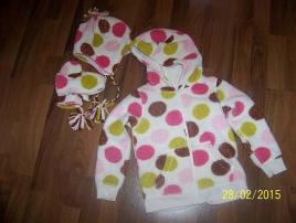 Flísová bunda +čiapka,ruk (1/2)