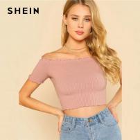 Shein ružový crop top (4/4)
