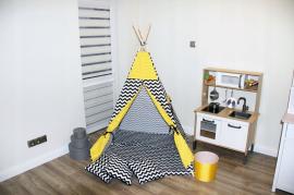 Žltý cik-cak teepee stan (1/4)
