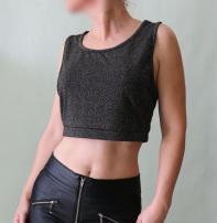 Nový lurexový crop top (2/4)